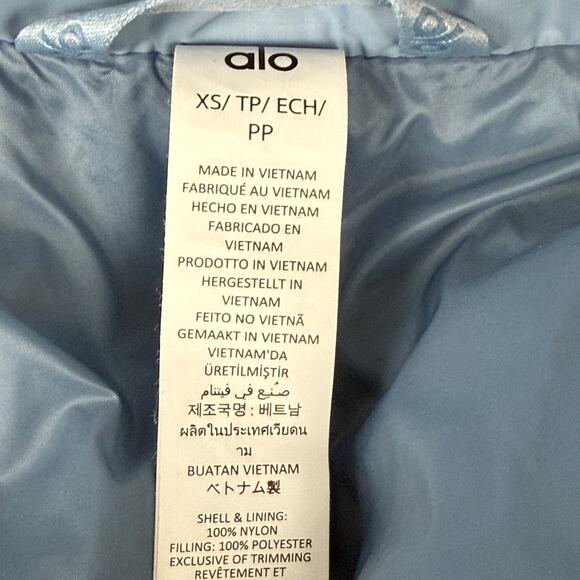 Alo Gold Rush Puffer Coat in Celestial Blue Women's XS 2-4 Weather Resistant - Picture 14 of 14